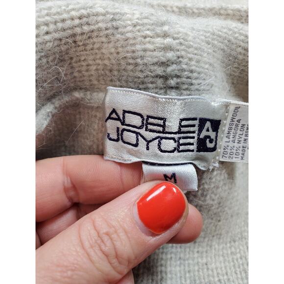 Adele Joyce Womens Medium Cardigan Sweater Gray Angora Wool Luxury Minimalist - Picture 3 of 10